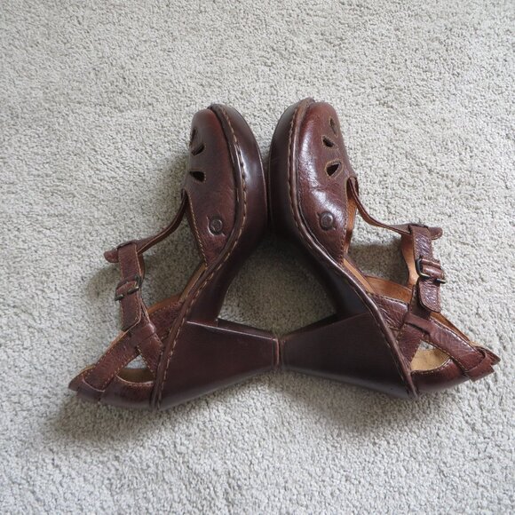 BORN Charisma Heeled sandals Size 8 Brown Leather Buckle Mary Jane #W61184 - Picture 7 of 11